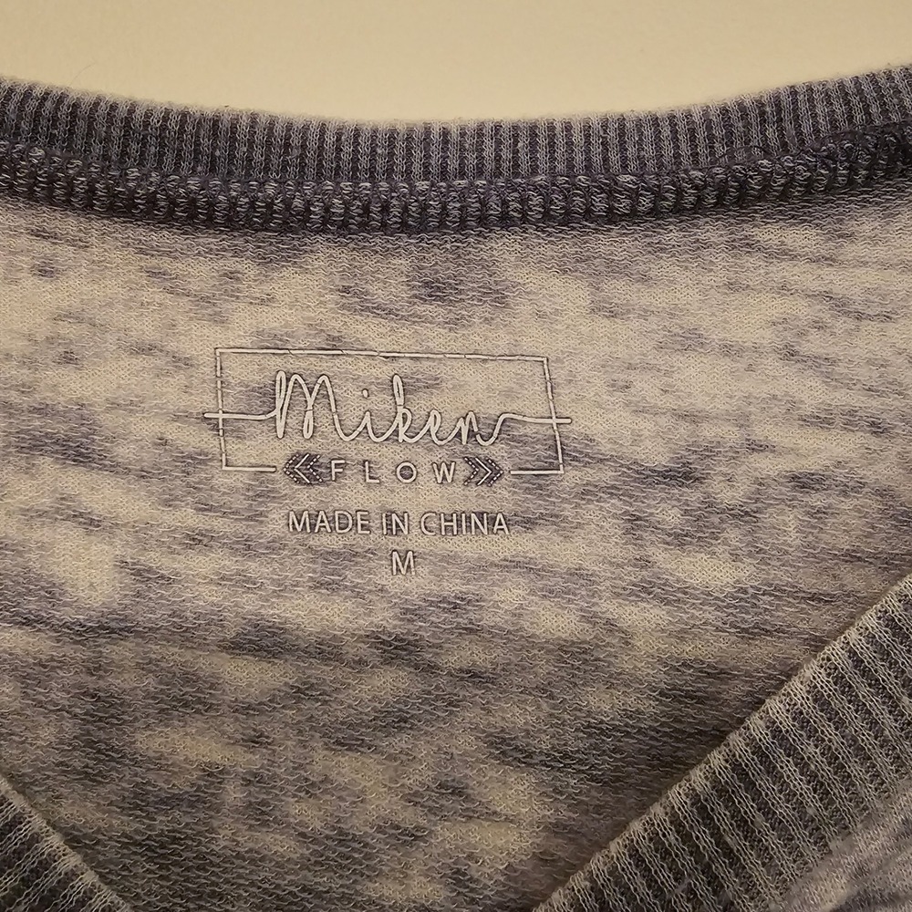 Miken Flow Womens Blue Burnout Positive Mind Energy Life Sweatshirt Medium M - Picture 3 of 5